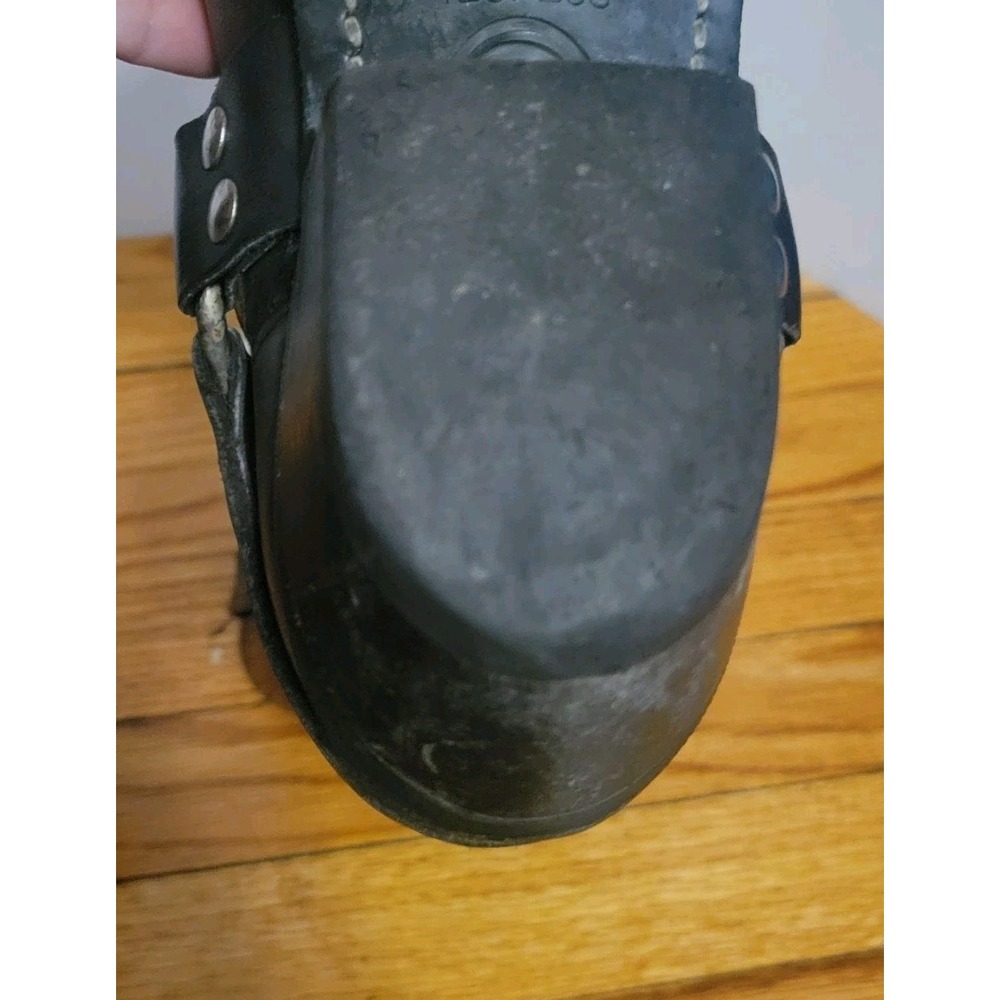Double H Harness Vintage Boots Biker Motorcycle Sq Toe Black Leather Women 7.5 - Picture 9 of 15